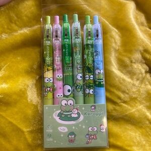 Keroppi pen set hello kitty x 6